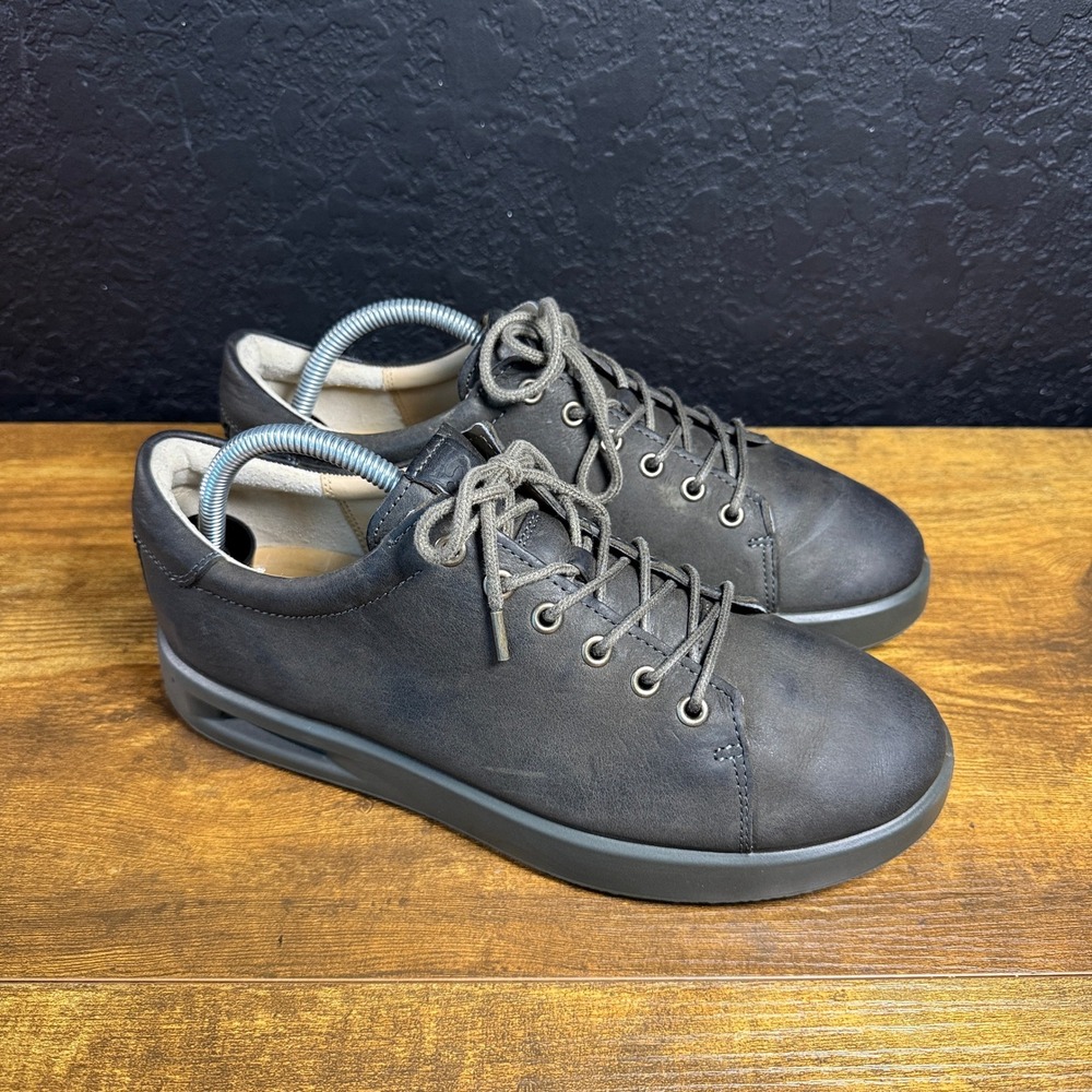 ECCO Corksphere 1 27120401543 Charcoal Leather Sneakers Mens 41 / US 7-7.5